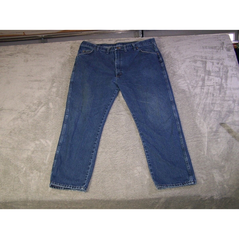 Wrangler Jeans Men's 42X27 (Tag 44X30) Blue 96501MR Regular Fit Straight Pre-Own